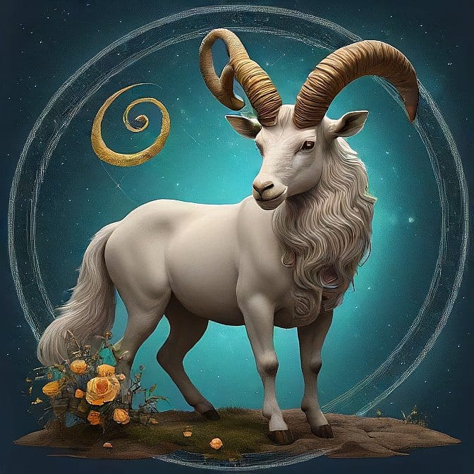 मकर राशि / a white goat with horns / the feature image - / symbol / gaursgyan.com