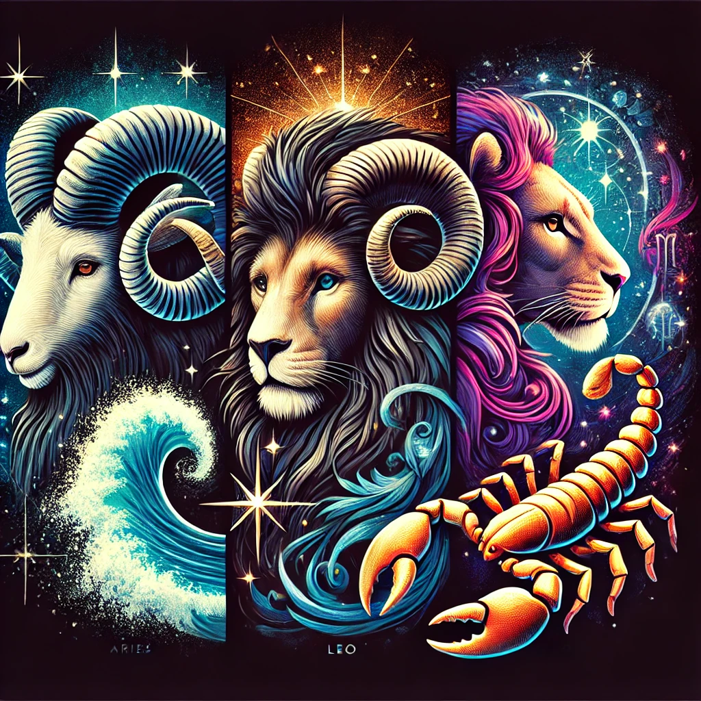 Aries, Capricorn, Leo, & Scorpio zodiac sign image for featured image