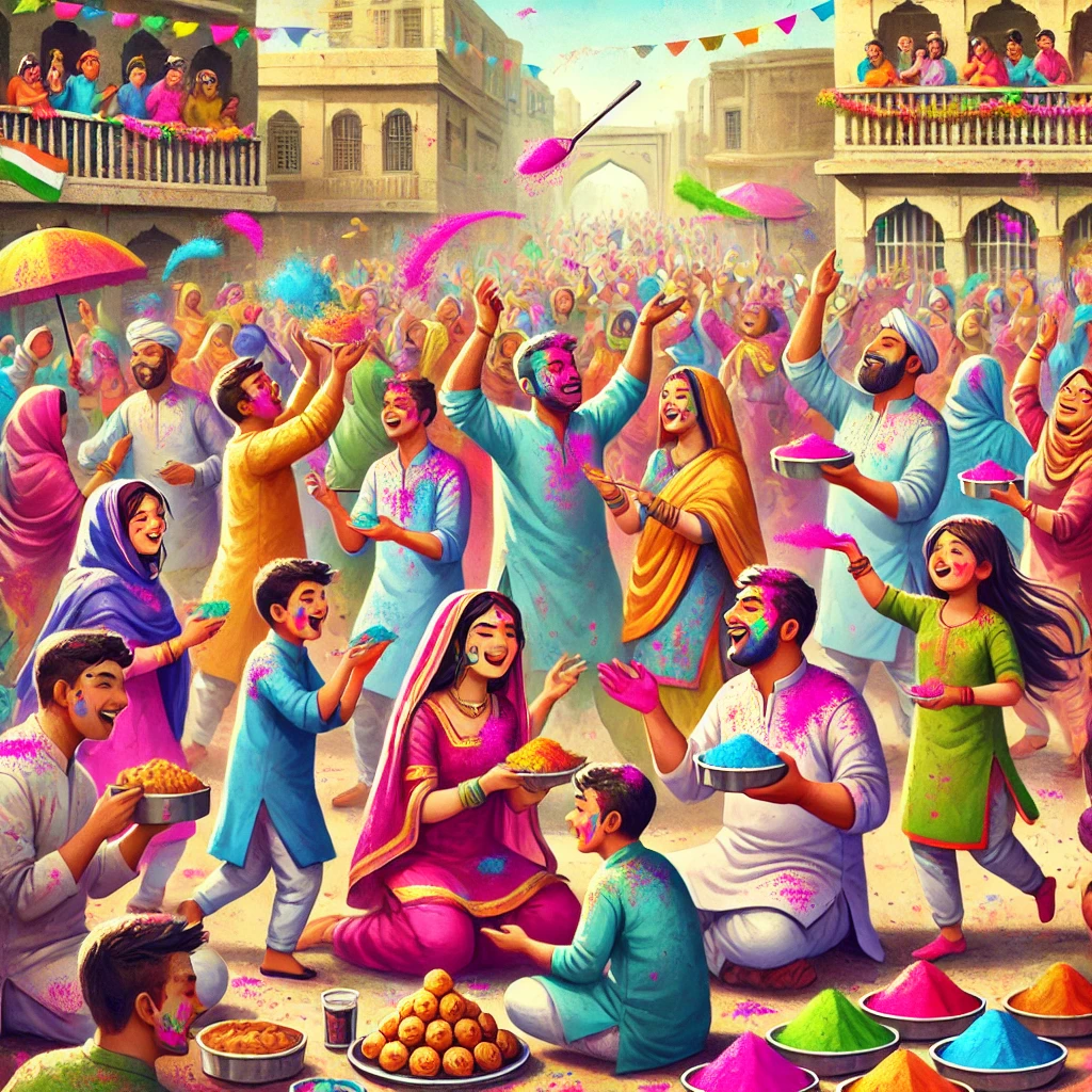 all zodiac sign playing Holi with Eachother 